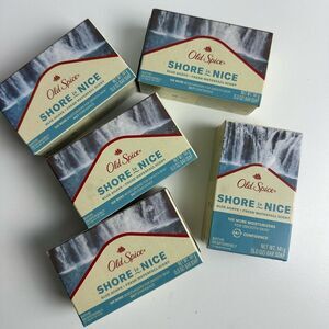 Lot of 5 New Old Spice Scented Bar Soaps  - SHORE IS NICE  - 5 Oz